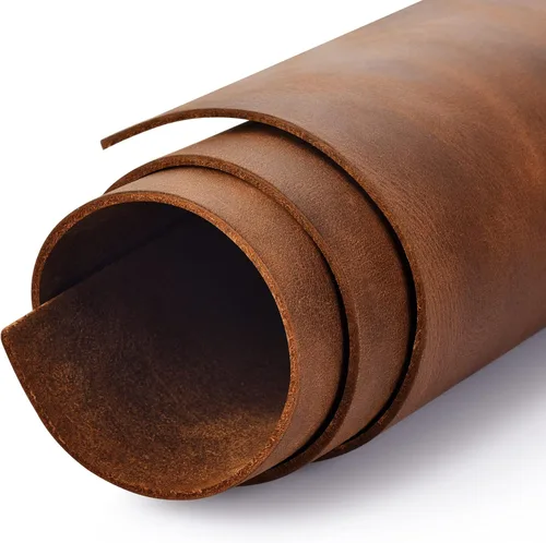Miniatura 8 de Hojas de Cuero Genuino para Herramientas de 1.8-2.0MM de Grosor Cuero Genuino de Grano Completo Superior Bronceado al Aceite Crazy Horse Hojas