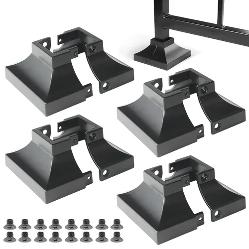 Miniatura 16 de Paquete de 4 cubiertas de base de poste de cubierta de aleación de aluminio (base de poste de 1 x 1 pulgada x 3.35 pulgadas), para pasamanos, Blanco