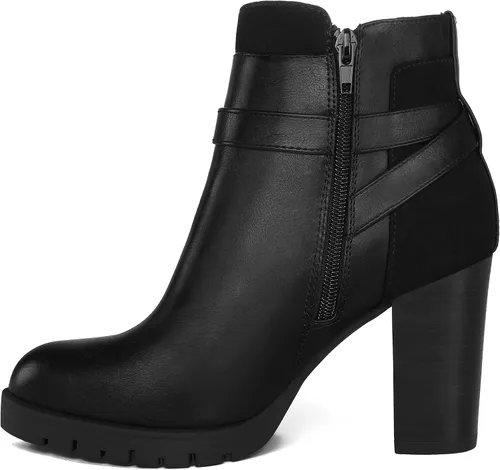 Miniatura 7 de mysoft Botines de mujer con tacón grueso apilado y cremallera