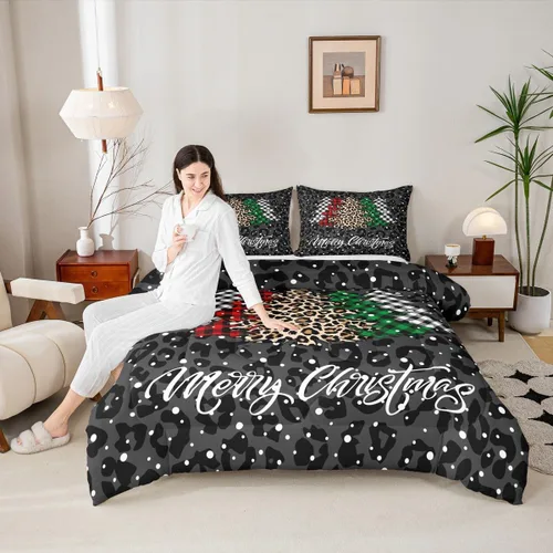 Miniatura 17 de Manfei Juego de edredón con siluetas de unicornio, tamaño King, juego de ropa de cama romántica de cielo estrellado y galaxia, decoración de Navidad