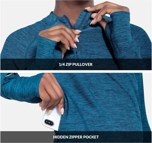 Miniatura 5 de BALEAF Camisas de secado rápido para mujer, manga larga, para correr, senderismo, entrenamiento, UPF50+ SPF