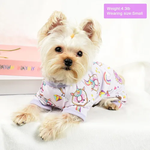 Miniatura 4 de Pijamas para perros Pjs Ropa suave y elástica para perros pequeños Niña Niño Perros de tamaño mediano Primavera Verano Ropa para cachorros Mamelucos