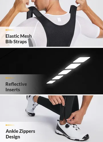 Miniatura 6 de BALEAF Pantalones de ciclismo de invierno para hombre, con acolchado 4D, térmicas, resistentes al agua, para ciclismo, para clima frío, bolsillos