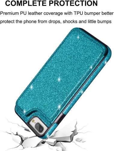 Miniatura 6 de Funda de piel tipo cartera para iPhone con (dos cierres magnéticos), (ranuras para tarjetas) función atril