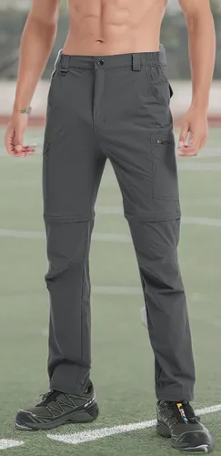Miniatura 9 de Pantalones de senderismo para hombre, convertibles, con cremallera, ligeros, impermeables, de secado rápido, pesca al aire libre, viajes, safari