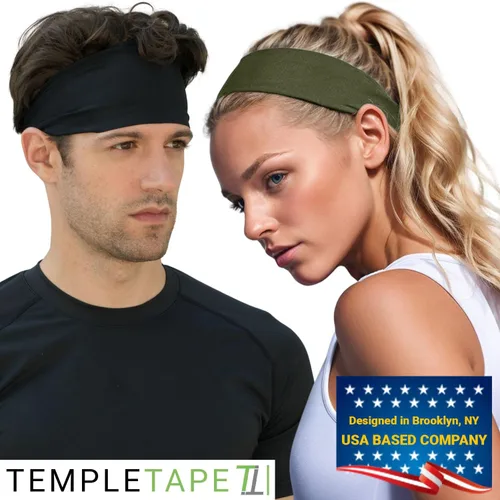 Miniatura 3 de Bandas de sudor Temple Tape - Diademas de entrenamiento para mujeres y hombres - Bandas de sudor para hombres - Bandas de sudor para deportes