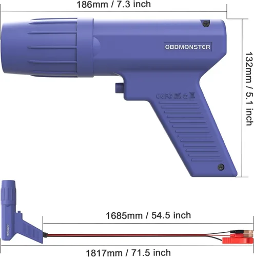 Miniatura 7 de Pro Luz de temporización de encendido, lámpara estroboscópica de 12V para motor de gasolina, pistola de temporización de motor inductiva con flash