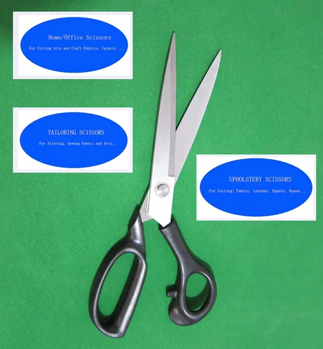Miniatura 4 de Tijeras extra largas de uso pesado para el hogar y la oficina, tijeras de tapicería de 12 pulgadas, tijeras de costura de 4.5 pulgadas, tijeras