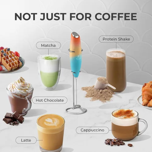 Miniatura 255 de Zulay Milk Boss Espumador de leche potente manual, hace espuma para latte, batidor para mezclar bebidas, café, miniespumador para capuchino, frappé