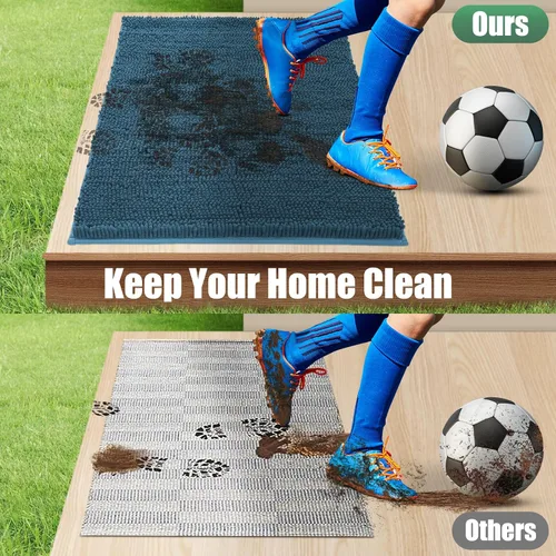 Miniatura 7 de IM HOME Felpudo absorbente de chenilla para exterior 30" x 20", tapetes lavables para perros antideslizantes para interiores, felpudo para perros