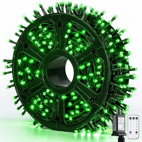 Miniatura 22 de JMEXSUSS 500 luces LED azules de Navidad al aire libre, 173 pies, 8 modos, tira de luces de Navidad, impermeable, luz LED azul para árbol enchufable