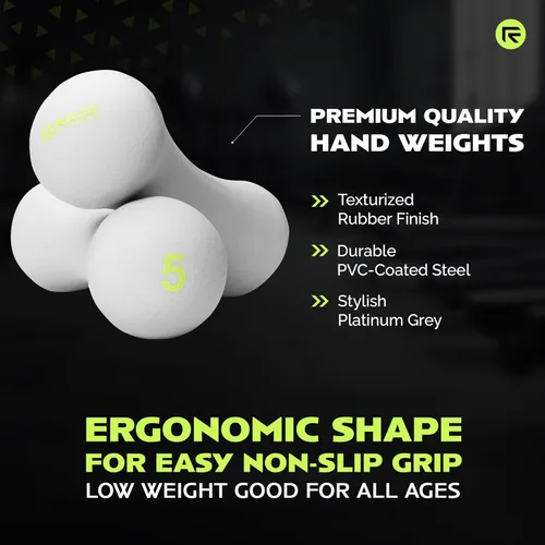 Miniatura 2 de Rage Fitness Dumbbell Hand Weight (Sold in Pairs), PVC Coated, Texturized Rubber Exercise & Fitness Dumbbell for Home Gym Equipment Workouts