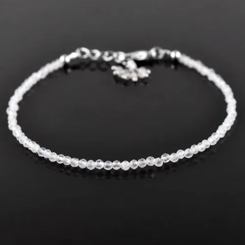 Miniatura 77 de Natural Gemstone Micro Beads Dainty Bangle Bracelet, Handmade Birthstone Jewelry, Healing Chakra Crystals, Silver Plated 8 inch, Birthday Gift for