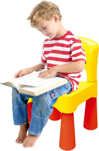Miniatura 7 de burgkidz Silla de plástico para niños de 2 a 4 años, silla pequeña para niños y niñas, muebles Montessori ligeros y duraderos para leer/comer/jugar