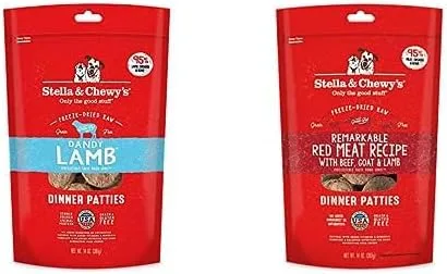 Stella & Chewy's Paquete sin aves de corral (hamburguesas de cordero, empanadas de cena de carne roja)
