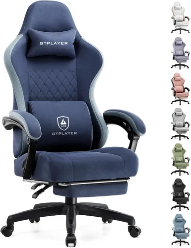Miniatura 17 de GTPLAYER Silla Gaming, Silla de Oficina para Computadora con Cojín de Resorte de Bolsillo, Reposabrazos de Conexión y Reposapiés, Silla Ergonómica