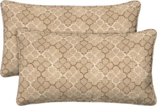 Honeycomb Juego de almohadas lumbares para exteriores, 22 pulgadas de ancho x 12 pulgadas de largo, almohadas lumbares para exteriores Courtyard Geo