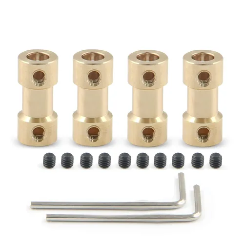 Miniatura 2 de Acopladores de eje flexible de 0.079-0.118 in de transmisión de motor de latón para avión RC, barco, robot con tornillos