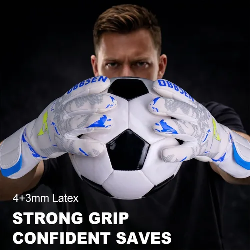 Miniatura 2 de Guantes de portero con palma de corte medio negativo, ajuste cómodo, guantes de portero de fútbol ligeros y flexibles con ultra agarre Gris