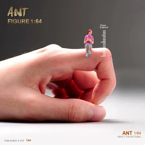 Miniatura 2 de Figura de miniatura de Sandy Beach a escala 1:64, modelo de figura de acción de personas pequeñas, modelo para colección (niña sentada)