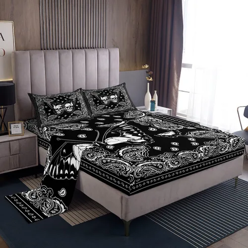 Miniatura 9 de Manfei Honeycomb - Juego de sábanas con diseño de mando de videojuegos tamaño Twin, juego de ropa de cama geométrica azul con controlador