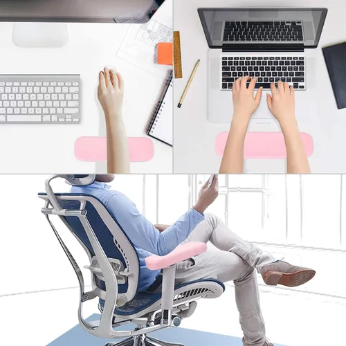 Miniatura 5 de MOSISO Reposabrazos para Silla (Paquete de 2), Fundas de Espuma Viscoelástica para Silla de Casa/Oficina, Cómodas Almohadillas para Brazos de Rosa
