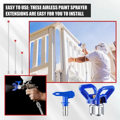 Miniatura 7 de 9 puntas de rociador de pintura sin aire, punta de pulverización reversible, boquilla rociadora de pintura sin aire y extensión de punta de pistola
