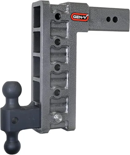 GEN-Y Hitch Enganche de remolque para receptor de 3 pulgadas, caída y elevación de 12 pulgadas con 5 posiciones ajustables, incluye soporte de bola