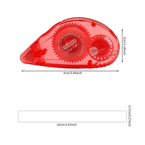 Miniatura 3 de Glue Runner - Rodillo de cinta adhesiva permanente de doble cara, 0.3 x 360 pulgadas, aplicador de rodillo adhesivo permanente, paquete de 12, rojo