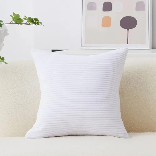 Miniatura 32 de Home Brilliant Funda de cojín decorativo amarillo mostaza 18x18 de pana acanalada suave a rayas decoración de otoño para sofá cama decoración