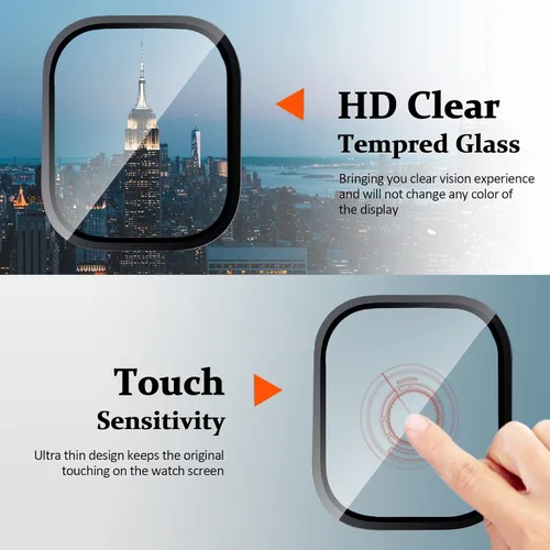 Miniatura 5 de Miimall Paquete de 2 protectores de pantalla de titanio para Apple Watch Ultra/Ultra 2 de 1.732 pulgadas, marco de titanio + vidrio templado