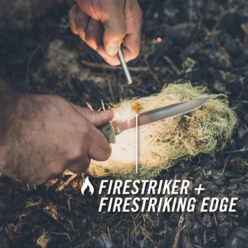 Miniatura 3 de Gerber Gear Ultimate Cuchillo de Supervivencia, Cuchillo de Hoja Fija con Filo Combinado, incluye Iniciador de Fuego y Varilla de Ferrocerio