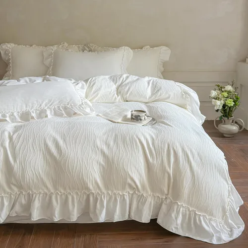Miniatura 33 de AOJIM Blue & Brown Striped Duvet Cover Set Twin Size 100% Washed Cotton Stripe Bedding Set 3-Piece, Soft Zipper Comforter Cover and 2 Pillowcases