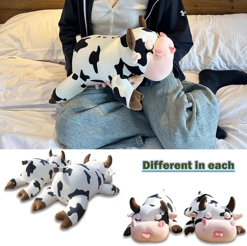Miniatura 4 de Almohada de Peluche de Vaca - Vaca de 19.6 Pulgadas Animal de Peluche - Regalo de Cumpleaños, Navidad, San Valentín para Niños, Adultos, Niños, Niñas
