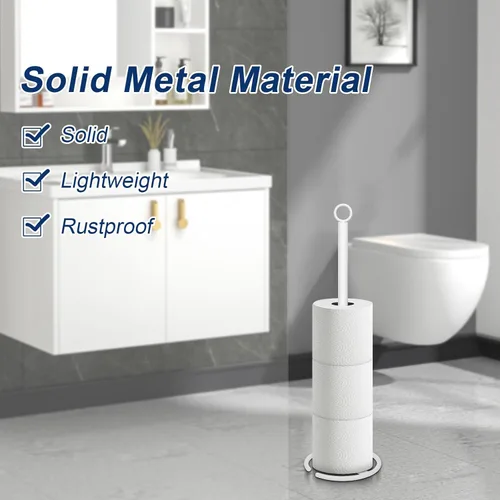 Miniatura 3 de NearMoon Soporte de papel higiénico para baño, soporte independiente con reserva, soporte para 4 rollos de papel higiénico para espacio en Blanco