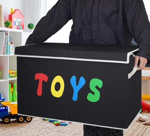 Miniatura 3 de YOLOXO Caja de Juguetes Cofre, Contenedores de Almacenamiento Plegables Resistentes con Tapas, Cajas Organizadoras de Almacenamiento de Juguetes