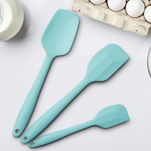 Miniatura 4 de Juego de espátulas de silicona de 3 piezas, mango ergonómico, espátulas de alta resistencia al calor, espátulas de goma antiadherentes con núcleo