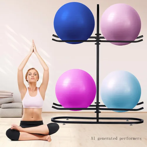 Miniatura 3 de Estante estabilizador para pelotas de ejercicio, soporte para pelotas de medicina y almacenamiento de pelotas de yoga, adecuado para pelotas