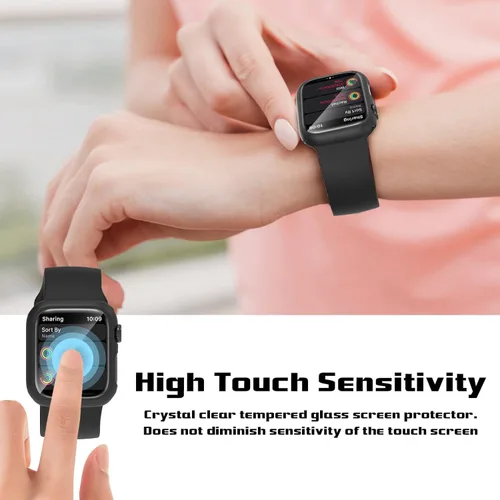 Miniatura 5 de Paquete de 2 fundas para Apple Watch 40mm SE Series 6/5/4/SE 2ª generación con protector de pantalla de vidrio templado, funda protectora completa