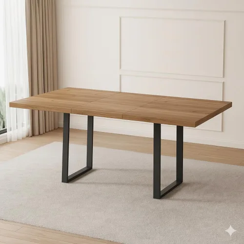 Miniatura 11 de ZckyCine Conjunto moderno de mesa de comedor de 5 piezas con mesa rectangular de madera y 4 sillas tapizadas en cuero, capacidad para 4 personas
