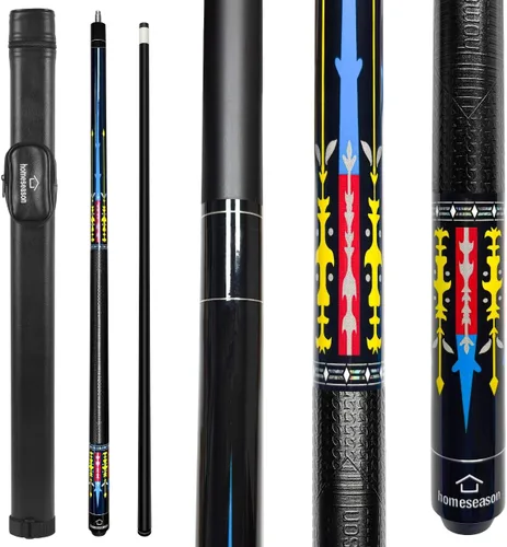 Miniatura 6 de HomeSeason 58" Pool Cue Stick 18oz Billiard Birch Wood 13mm Tip Cue Sticks Professional Low Deflection Pool Sticks with Cue Case D-18oz con bolsa