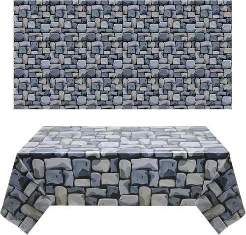 Miniatura 9 de Chuangdi 2 hojas de 4.5 x 9 pies, medieval, telón de fondo de pared de ladrillo de piedra de castillo, cortinas para puerta, mantel extraíble, foto