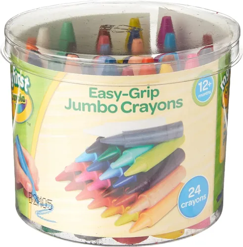 CRAYOLA MyFirst - Crayones gigantes, colores surtidos (paquete de 24), crayones colorantes de fácil agarre, perfectos para manos de niños pequeños,