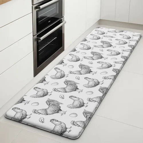 Miniatura 19 de Lemon Tapetes de Cocina para Piso - Tapetes Antifatiga para Piso de Cocina, Acolchados Antideslizantes Lavables de Espuma Viscoelástica