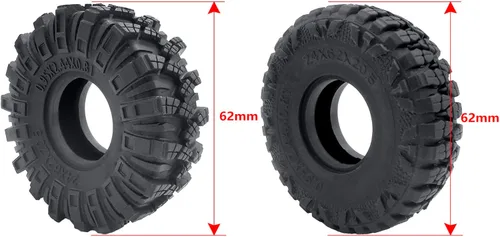 Miniatura 4 de MOHERO - 4 neumáticos de goma de 1.0 pulgadas, neumáticos de rueda de 2.441 x 0.866 in para Axial SCX24 90081 AXI00001 002 004 005 006 RC Crawler