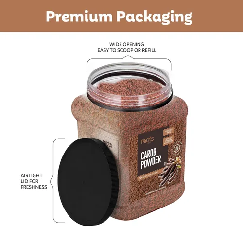 Miniatura 6 de Roots Circle Polvo de algarrobo premium sin azúcar Kosher a granel de 14 onzas – Alternativa al cacao en polvo Rico en fibra de cafeína sin