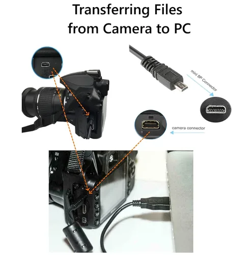 Miniatura 3 de ienza Cable de carga y transferencia de fotos USB para PC Mac DMW-USBC1 para cámara Panasonic Lumix DMC-G7 ZS40 ZS50 TS30 SZ3 TZ8 TZ11 TZ15 TZ24