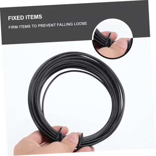 Miniatura 7 de Yardwe 32.8 ft de vid negro lazos de alambre de hierro flexible rollo de alambre de metal flexible para escalada marco de escalada al aire libre