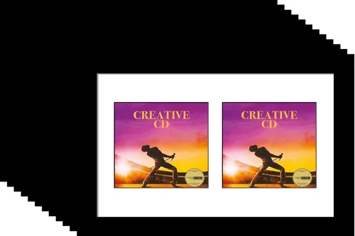Miniatura 7 de Creative Picture Frames Marco de música artística de doble cubierta de CD de 8 x 12 pulgadas con paspartú negro de pie o exhibición de pared