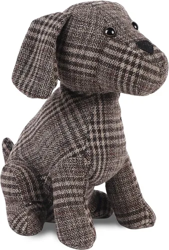 Lindo tope decorativo para puerta para piso de casa y oficina, topes de puerta de tela con animales, protectores de pared pesados, perrito a cuadros